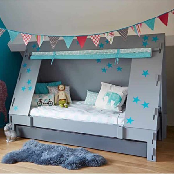 Mathy by Bols Kids Tent Cabin Bed with Trundle Drawer childrens yoyohome Kids Tent cabin bed