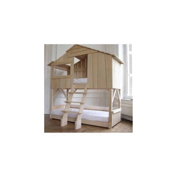 Mathy by Bols Treehouse Bunk Bed in Natural Lime Wood childrens yoyohome